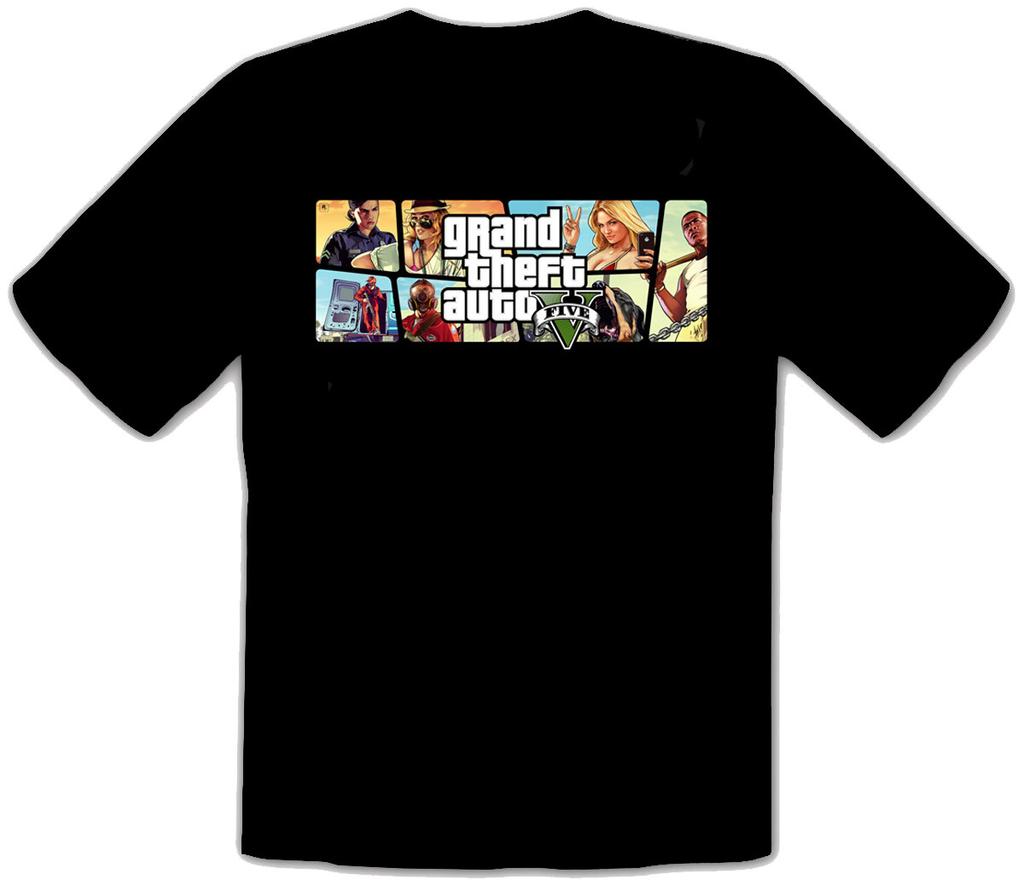 GTA GTA 5 Grand Theft Auto 5 Rockstar SanAndreas Черная Музыка Футболка 128