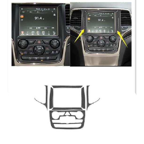 19Pcs Carbon Fiber Full Interior Kit Cover Trim For Jeep Grand Cherokee 2014-17