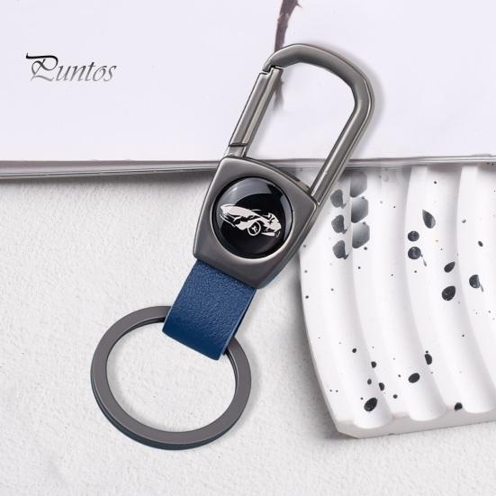 Брелок для ключей из высокопрочной нержавеющей стали D-образной формы, без деформации, с гальваническим покрытием, с защитой от потери, пряжка из искусственной кожи, анти-взлом, автомобильный брелок для ключей, сумка, подвеска