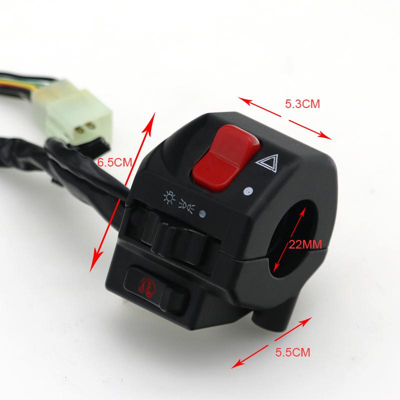 LMoDri черный универсальный алюминиевый 7/8 "22 мм мотоциклетный переключатель на руле мотоциклетный сигнал поворота управление фарами