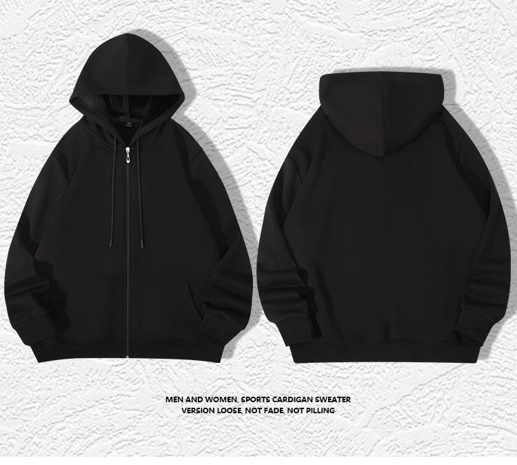 Plus Size Hoodie Men Autumn Winter Fleece Hoodies Solid Color Jacket Hoodies