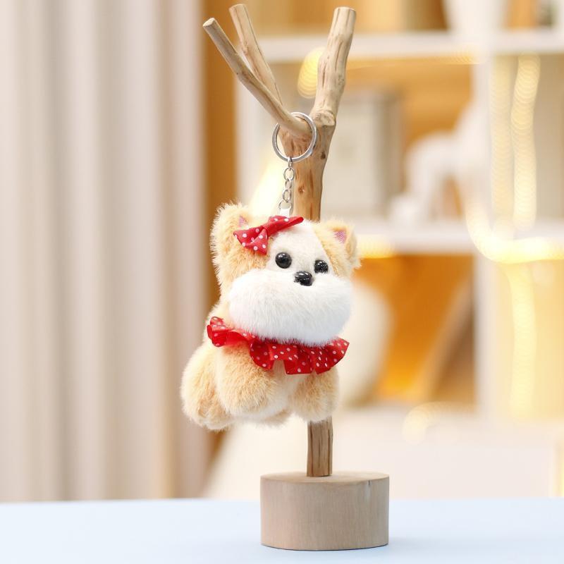 Adorable Plush Dog Stuffed Animal Keychain Cute Doll Gift For Girls 13cm