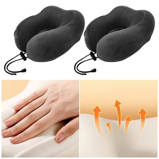 Портативная U-образная подушка для шеи, мягкая дышащая моющаяся невыцветающая подушка из пены с эффектом памяти, поддержка шеи, дорожная подушка с застежкой-молнией