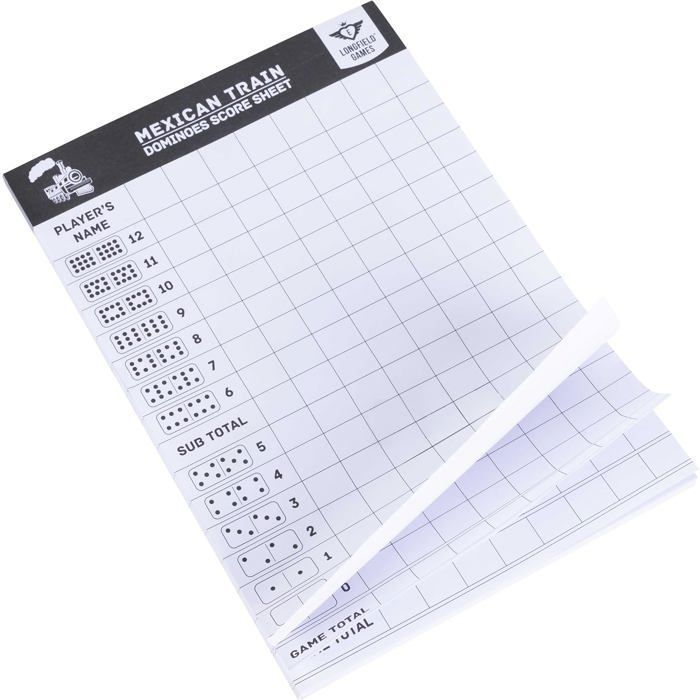 Bloc de score pour Domino Train Mexicain - 100 feuilles
