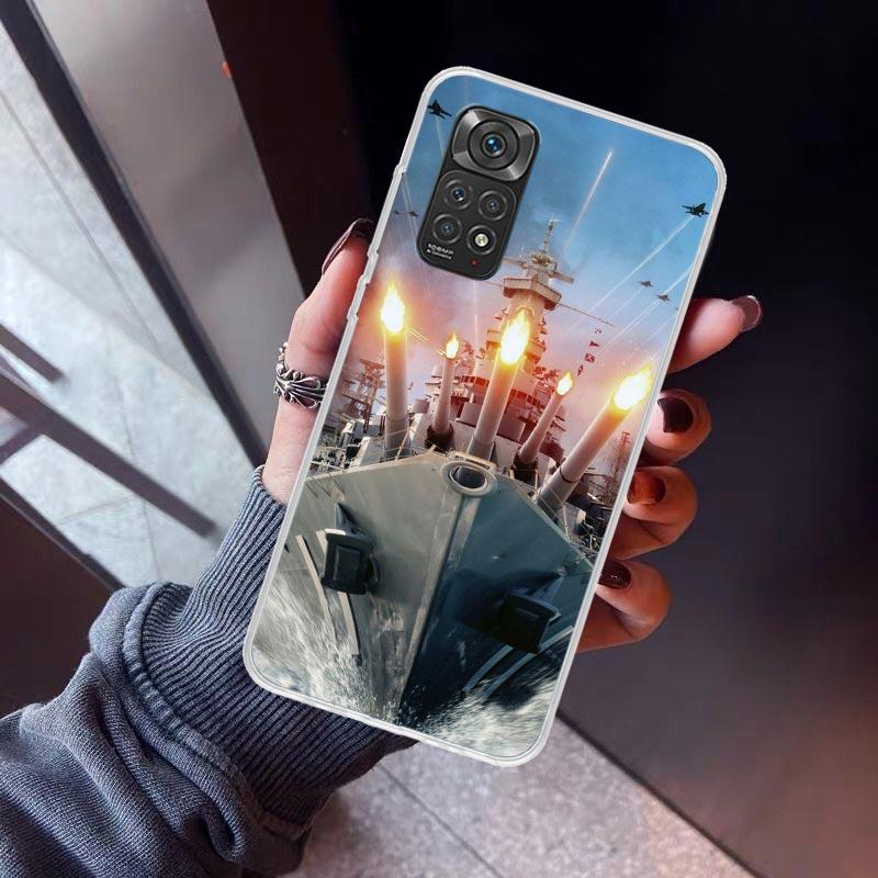 Чехол для телефона с изображением военного самолета и боевого корабля для Xiaomi Redmi Note 10 11 12 13 14 15 Pro Plus 11S 12S 14S 11T 11E 10S Мягкий ТПУ B