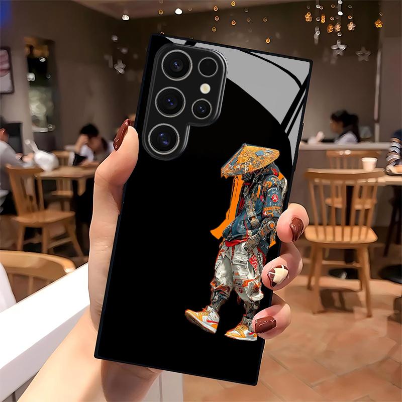 2D чехол для телефона с кибер-кочевническим узором для Samsung S26 S25 S24 S23 S22 S21 S20 A56 A36 A16 - Стеклянная защитная крышка