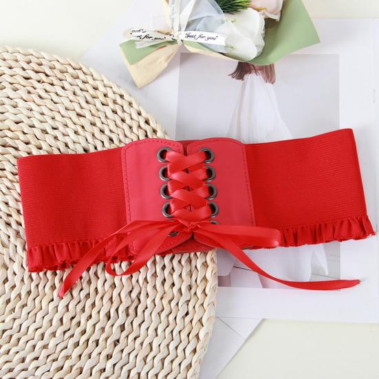 Корсетный пояс для женщин, завязывающийся на шнуровке, широкий эластичный пояс Waspie для платьев, аксессуар для костюма пирата на Хэллоуин