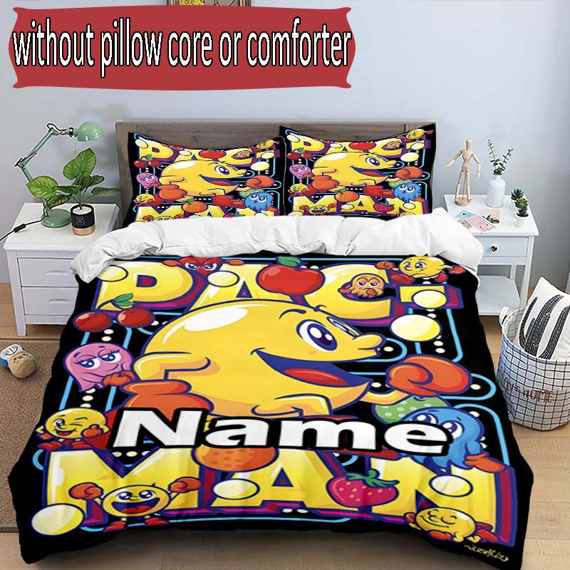 3pcs Duvet Cover Set (1*Duvet Cover + 2*Pillowcase, Without Core), Custom Name PAC Pattern Bedding Set, Home Bedroom Decor Gift