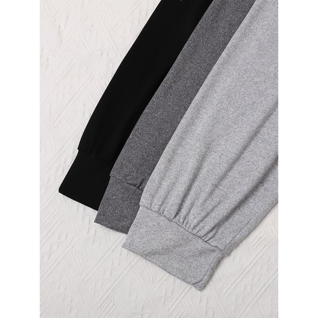 3 шт. Женские повседневные брюки на кулиске - Свободный крой, однотонные джоггеры, Комфортные, Идеальны для дома и улицы, Отличный подарок, Брюки для бега