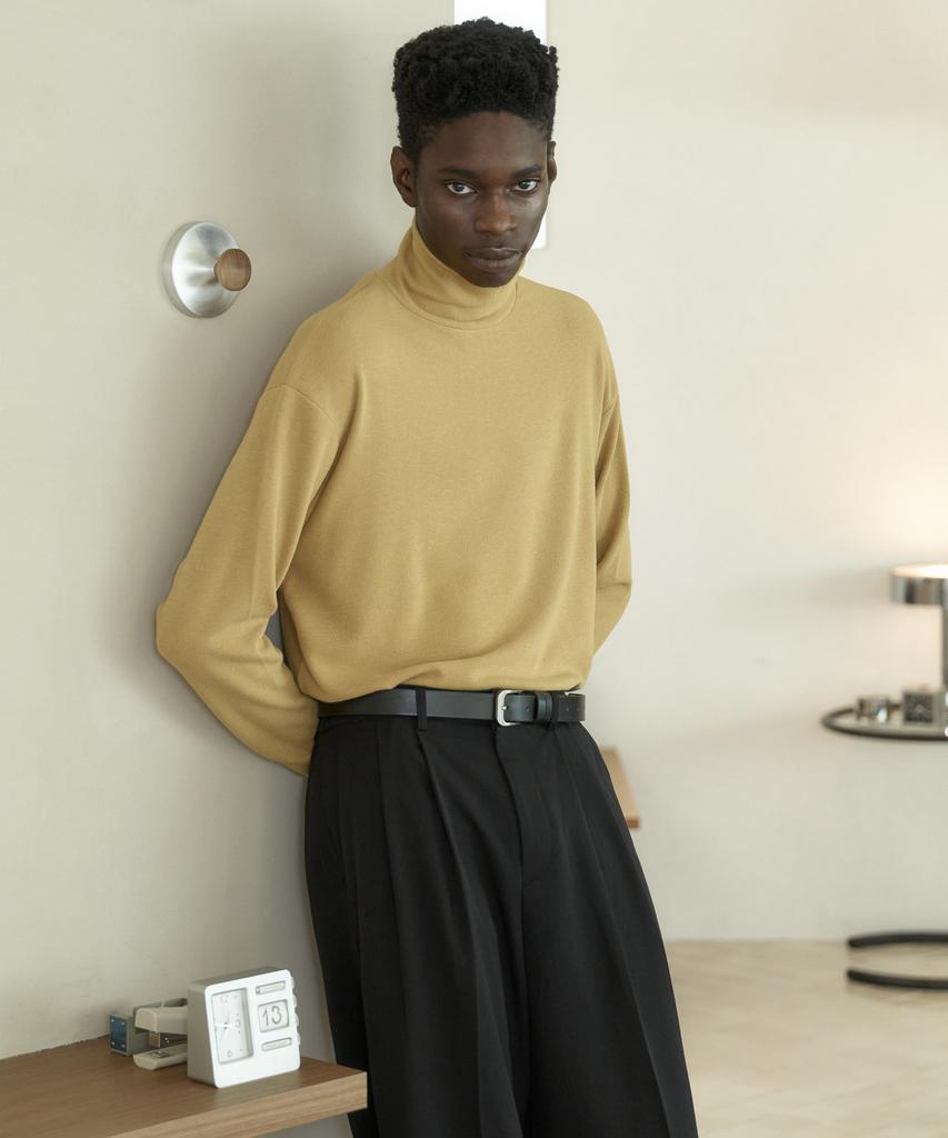 TRIP LE SENS Basic Turtleneck Knit_Mustard (Type A)