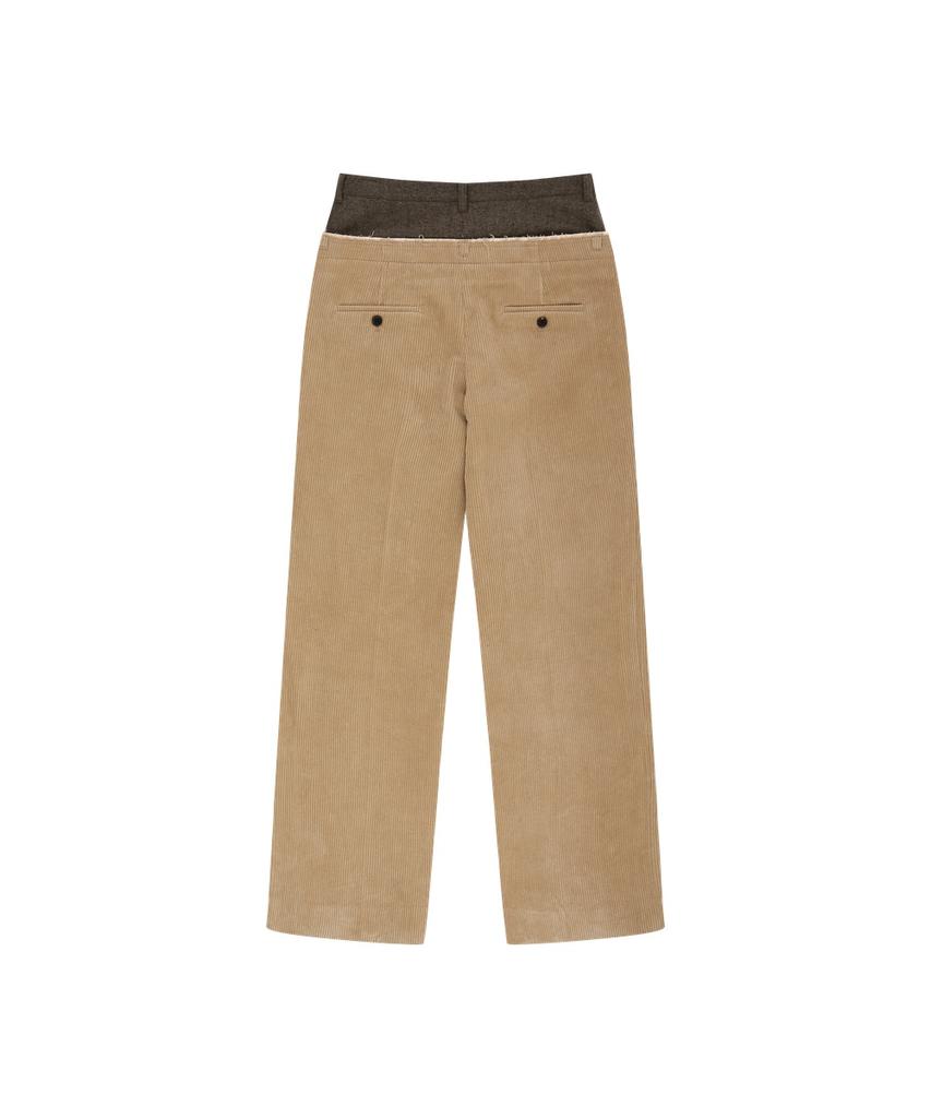 ADSB ANDERSSON BELL Herringbone-Waist Corduroy Trousers (Beige)