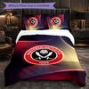 Sheffield United Football 3 Piece Bedding Set Soft Duvet Cover Set with Pillowcases Printed Bedroom Decor Set for Home