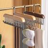New 1 PCS Multi-functional Solid Wood Hanger Hook Women Storage Bra Hanger Home Belt Hanger Durable 8 Hooks Rack Closet Clothes Organizer