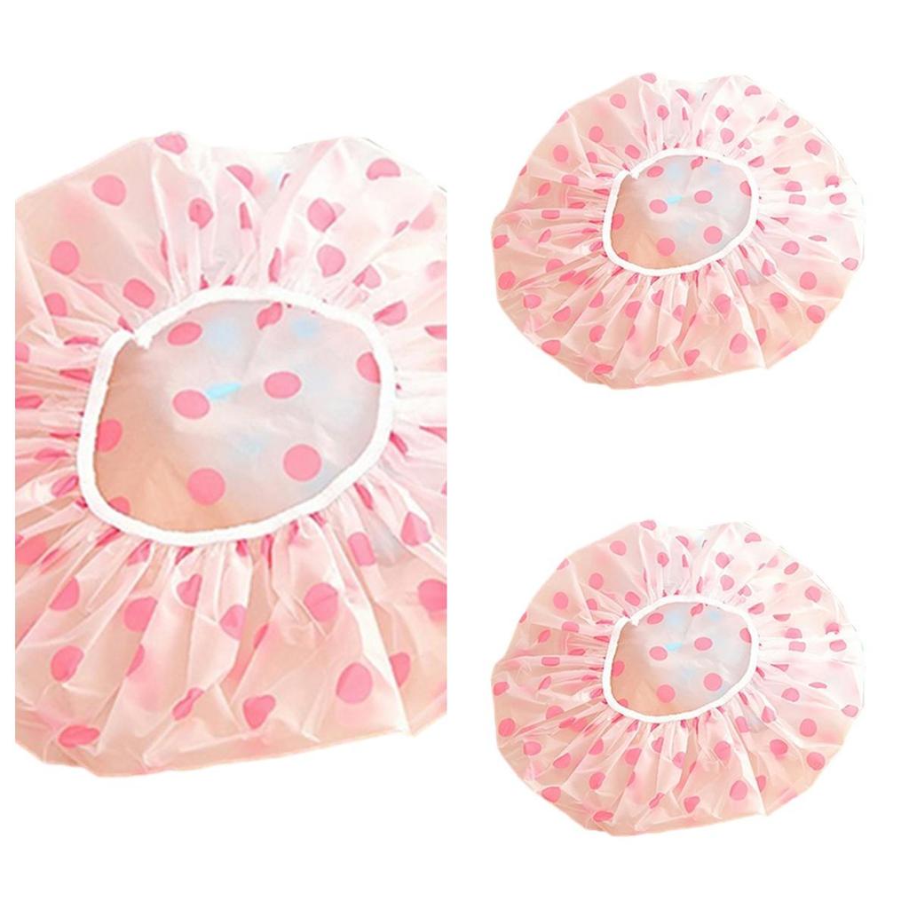 Водонепроницаемая прозрачная шапочка для душа для ванной с узором точки, предметы для ванной комнаты