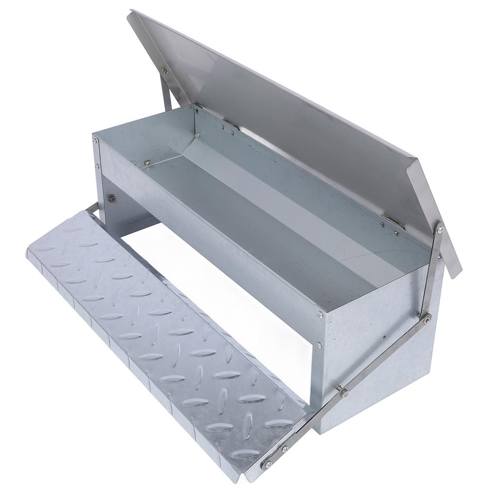 Автоматическая кормушка для кур с большой емкостью, прочная, из нержавеющей стали, ножная кормушка для птицы для курятника