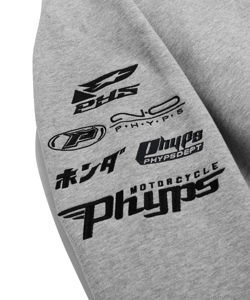 Phyps Мотоциклетная толстовка Honda Racing с капюшоном и молнией_Серый