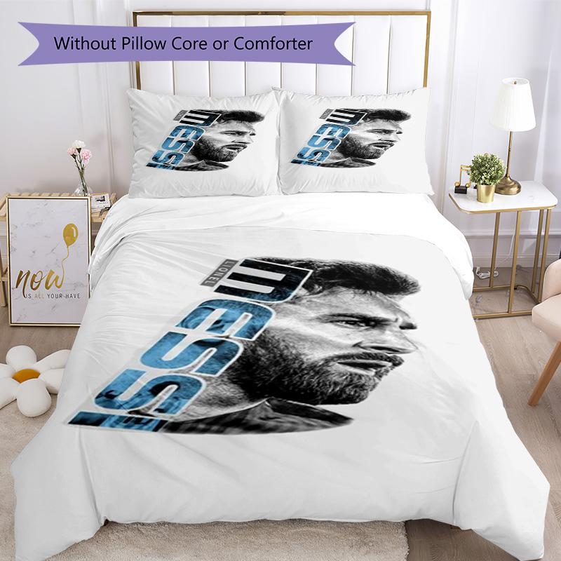 Football Messi Quilt Cover Set Design for Living Room Machine Washable Perfect Gift for Friends Family