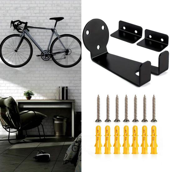Настенное крепление для велосипеда, прочная металлическая горизонтальная настенная вешалка для велосипеда, экономящая место дома