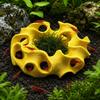 Aquatic Pet Hiding Spot 3D Printed Aquarium Hideout Cave, Wavy Hollow Ring Fish Shrimp Shelter, Habitat for Snails Breeding Hole Decor, Tank Ornament