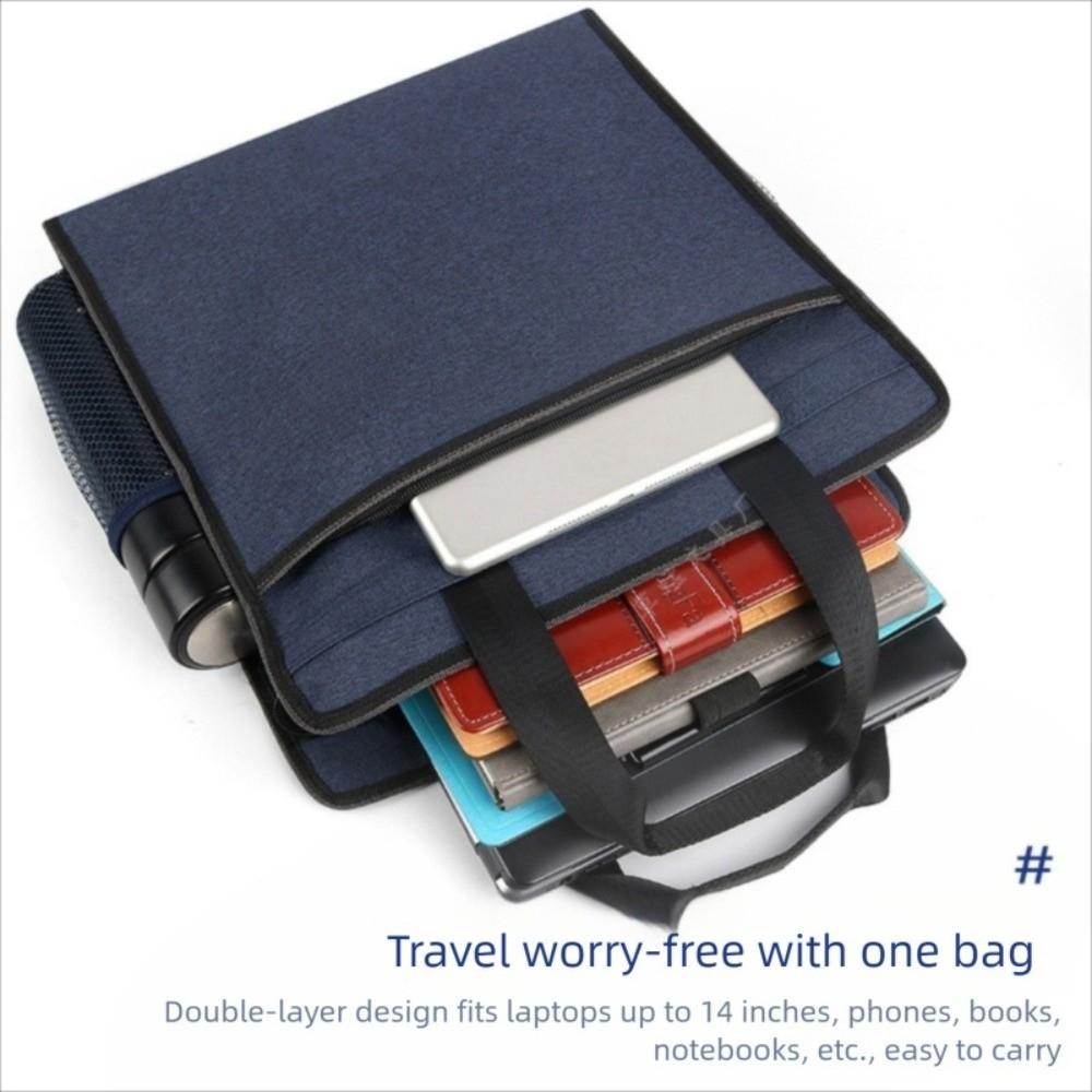Waterproof Zippered Document Bag Oxford Students Portable Bag Durable File Tote Bag Pouch Book