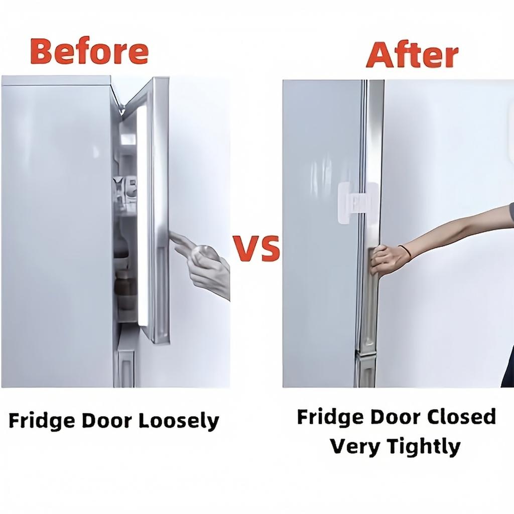 No-Drill Self-Adhesive Window Lock and for Refrigerator, Drawer and Cabinet Doors