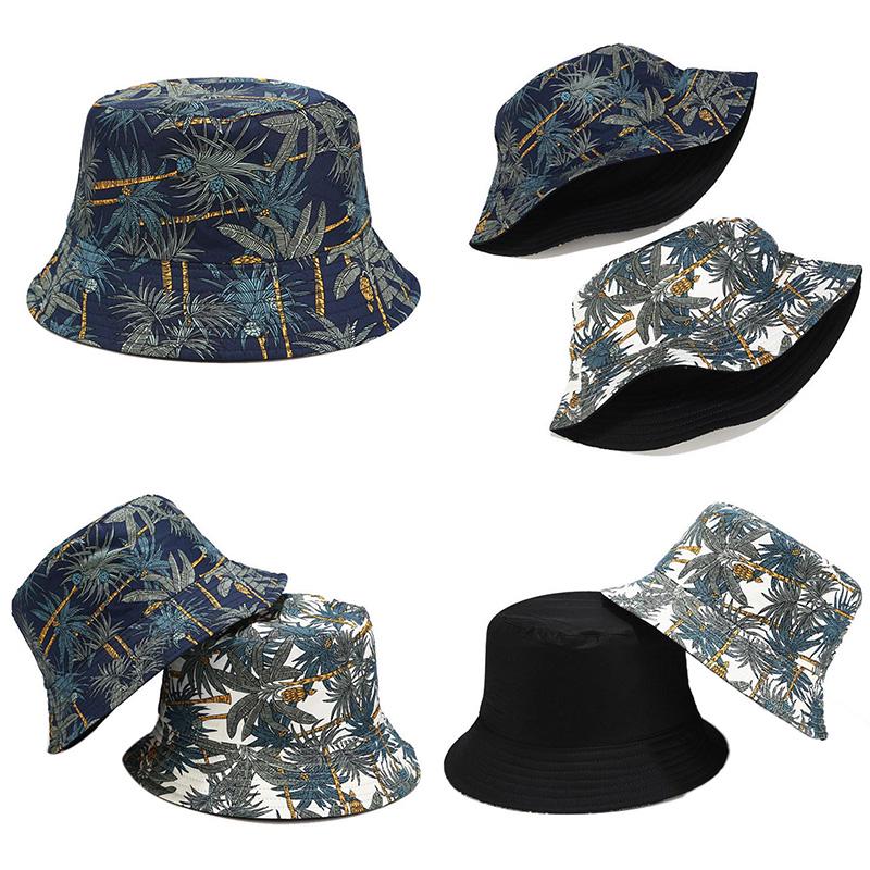 Double Sided Cartoon Graffiti Bucket Hat Travel Sun Cap Men Women