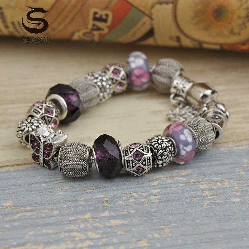 LUXY MOON Женский модный браслет из хрустального стекла с бисером и бриллиантами