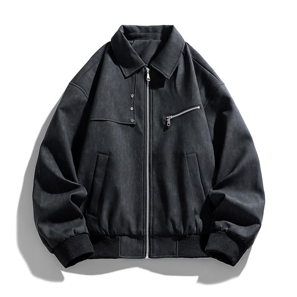 American Retro Lapel Jacket For Men And Women Loose Casual Motorcycle All Kinds Of Loose To Do Old Leather Motorcycle Jacket