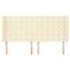 Headboard with Ears Cream 203 x 23 x 118 128 cm Faux Leather