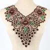 Brown Flower Lace Fabric Dress Applique Motif Blouse Sewing Trims DIY Neckline Collar Costume Decoration Accessories
