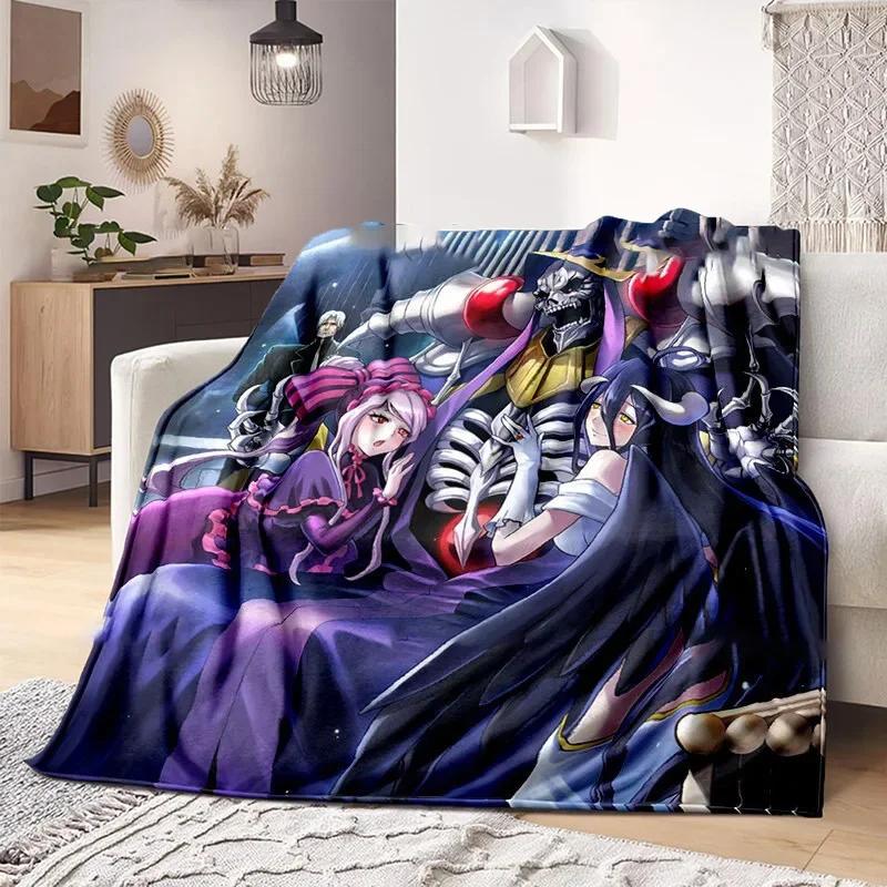 3D Print Overlord Anime Blanket Soft Sofa Cover Throw Blanket Fleece Tapestry Lightweight Warm Bed Blankets for Bedroom Couch