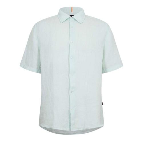 Boss Mens Linen Short-Sleeved Shirt