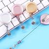 Gold Silver Retractable Badge Reel Name Tag Easy To Pull Buckle ID Card Holder  Office Accessories