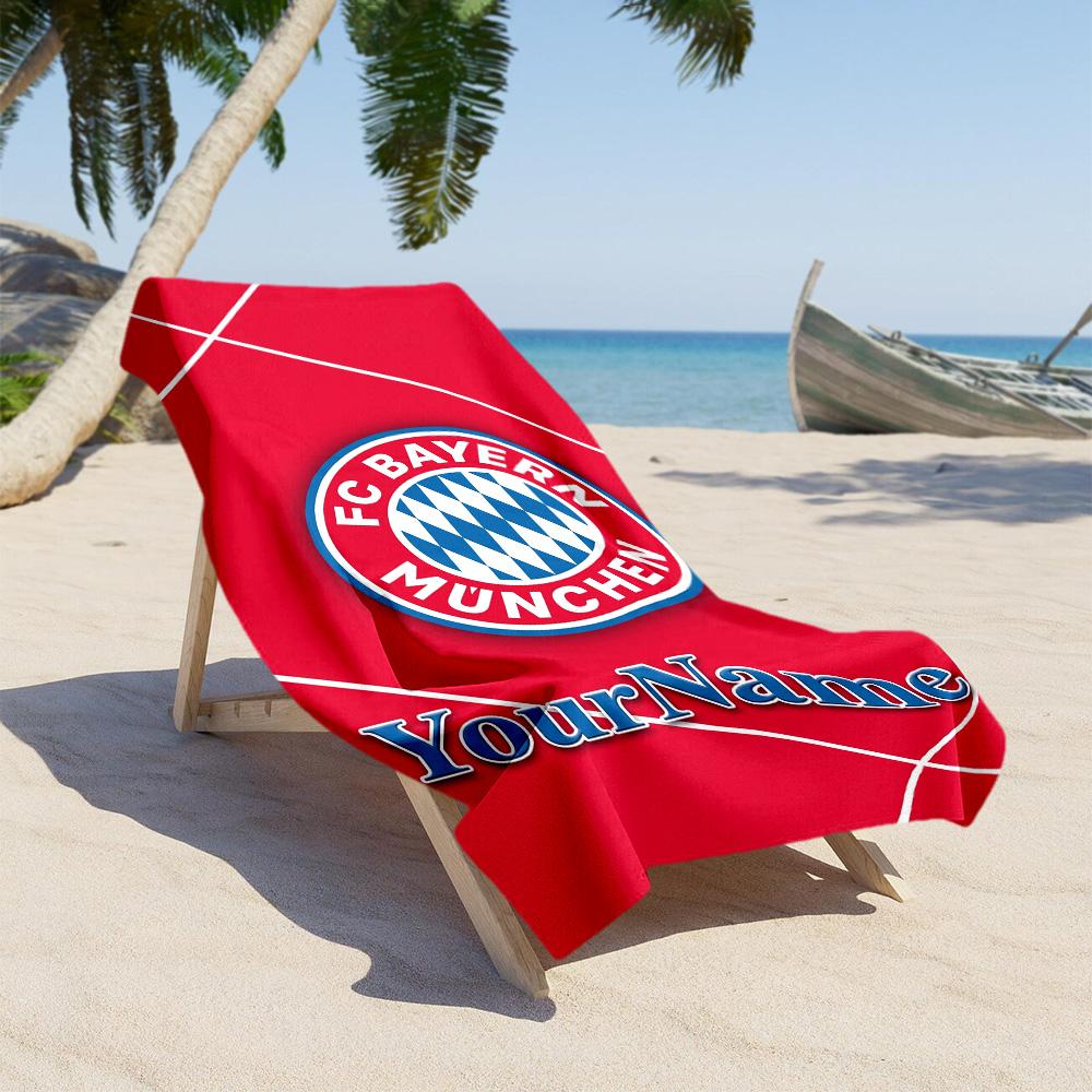 Bayern Munich Customize Your Name Beach Towel Super Soft Microfiber Quickdry Fabric Suitable for Sports Travel Swimming Yoga Bathroom Beach And Pool