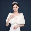 Faux Fur Rabbit Fur Bow Scarves Pearl Bride Shoulder Fake Collar Plush Bowknot Shawl  Ladies/Girls