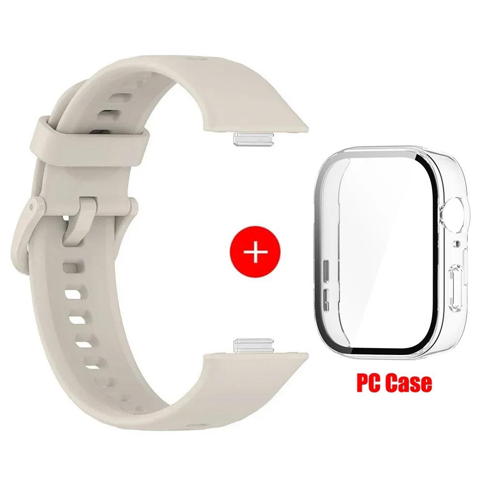 Case+Silicone Band For Huawei Watch Fit 3 Strap Sport Bracelet Tempered Glass Cover Protector for Huawei Fit3 Correa Accessories