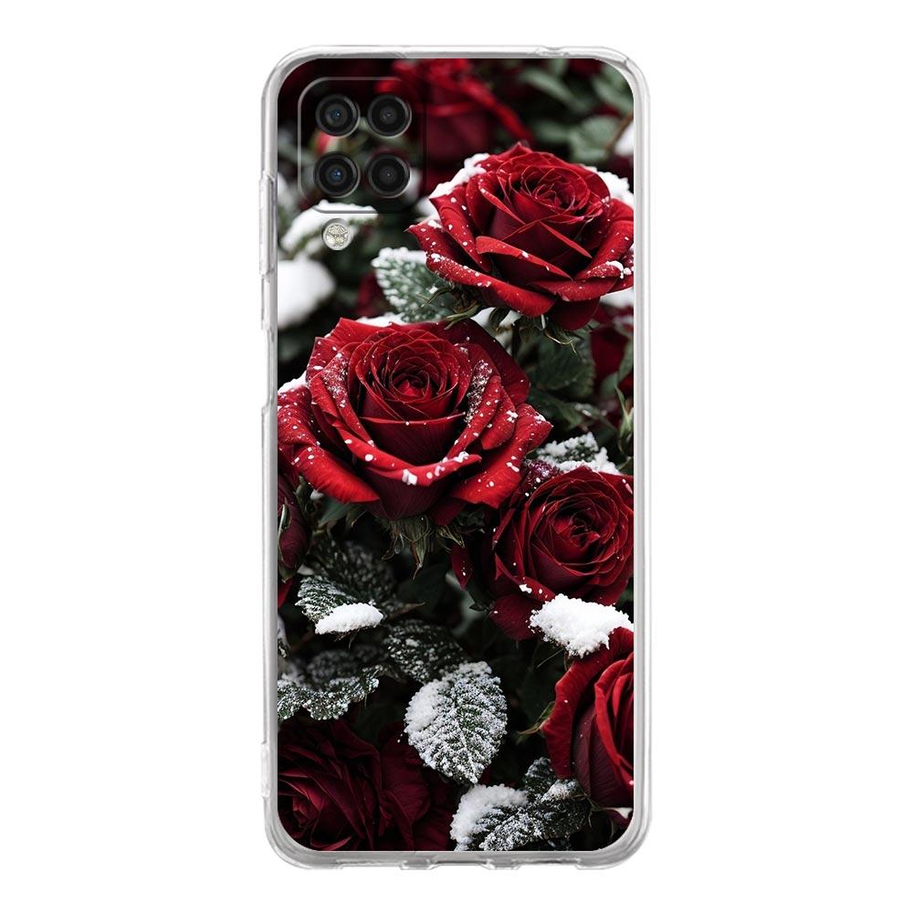 Красивый Чехол для Телефона с Красными Розами Для Samsung A13 A33 A73 A53 A23 A51 A71 A21S A12 A31 A41 A05s A03S A15 A25 A32 5G