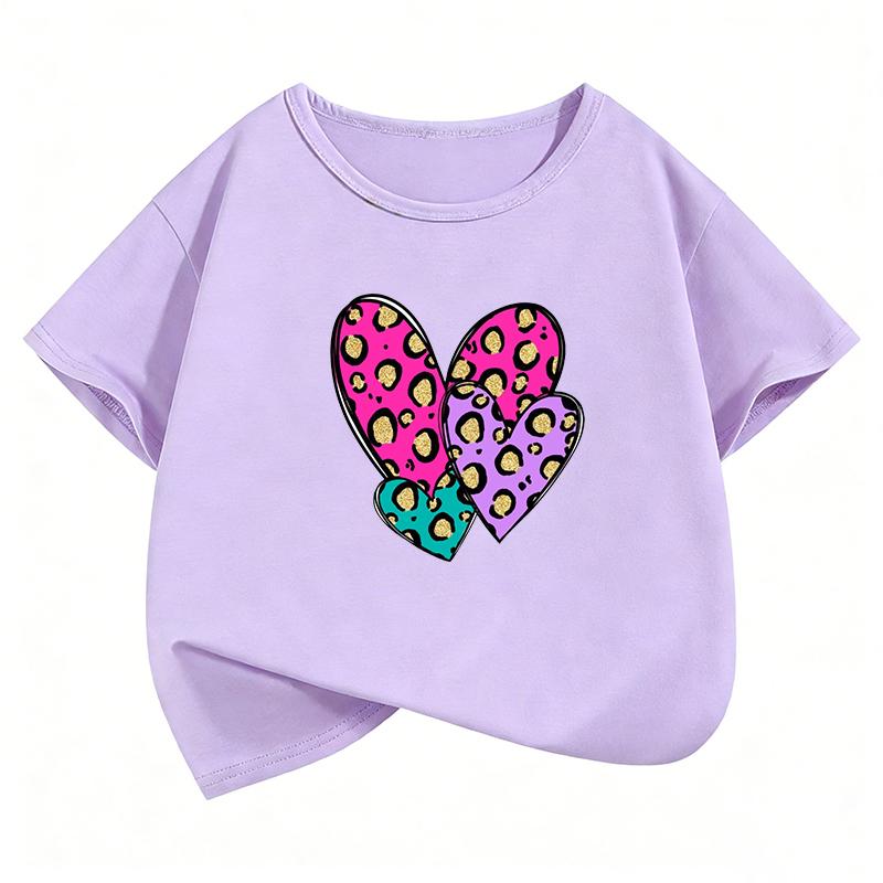 Fashion love heart Design TShirt Printed T Shirt Girls Summer Clothes Short Sleeve Tops TShirts Cute boys Clothing