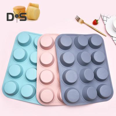 Гибкая форма для торта, легко демонтируемая, практичная многоцелевая форма для выпечки кексов с 12 сетками