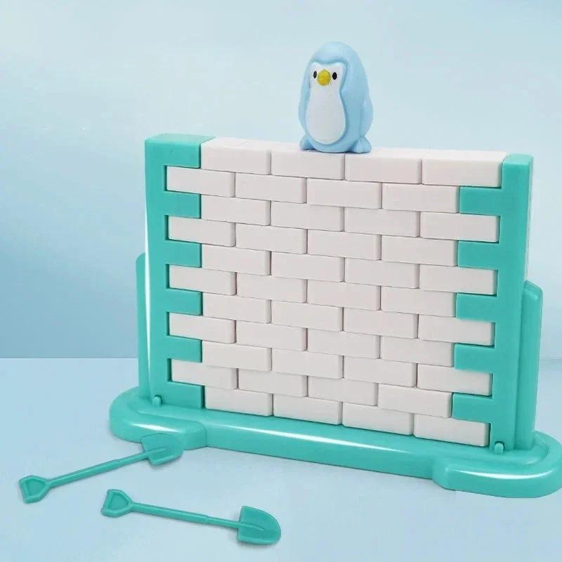 Mini Fun Children Save Penguin Ice Breaker Trap Toys Indoor Board Game Family Parent-child Interactive Balance Blocks Gifts