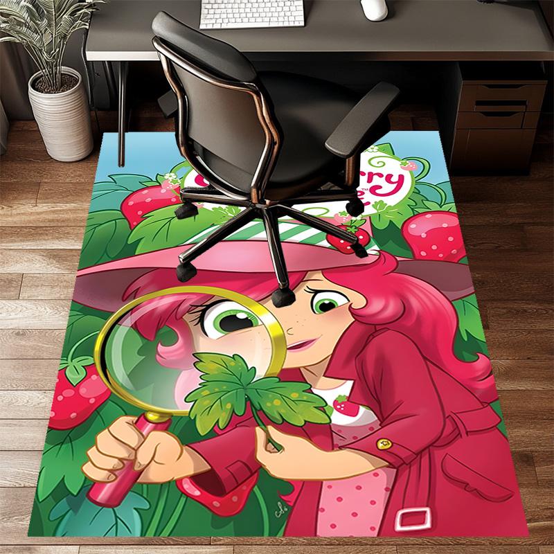 1pc Princess Strawberry Design Printed Area Rug Carpet for Bedroom Living Room Home Decor Rugs Mat Non Slip Mat Rug for Bedside