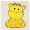 High Quality 3D Wooden Puzzle Baby Cartoon Animal Traffic  Early Learning Cognition Game Puzzle Toys For Children