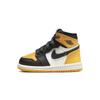 Детские кроссовки Air 1 Retro High OG TD с желтым носком Taxi Black Sail AQ2665-711