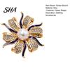 Everyday Wear Brooch Oil Dripping Rhinestone Flower Brooch, Faux Pearl Lapel Pin, Durable Pin Sweater Cardigan Coat Clothing Accessories, Jewelry Gift
