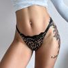 Ladies Spring and Summer New Style Diamanthus Sexy Ice Silk Splice Lace Hip Taste High Fork Ding Underwear