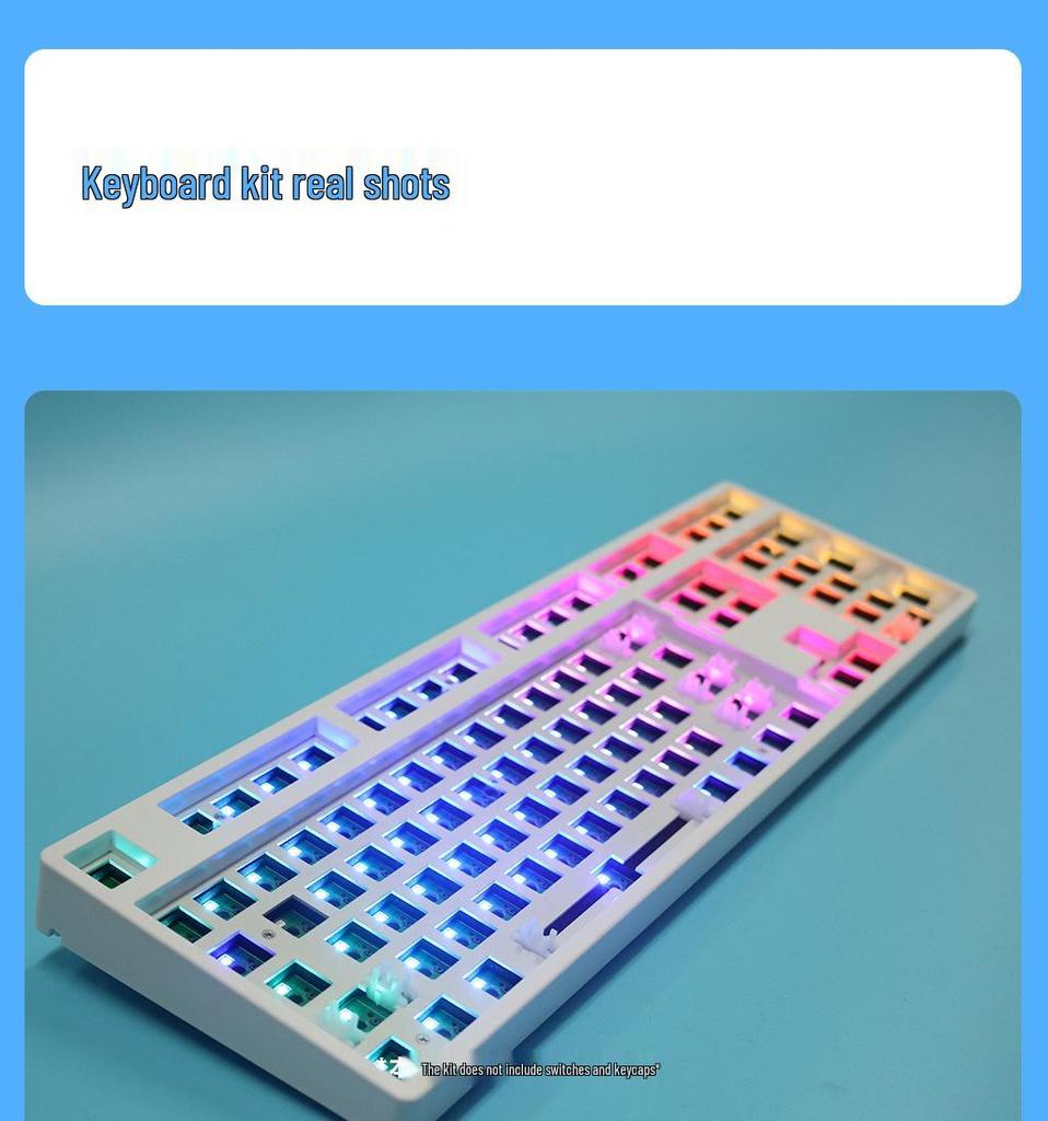 DIY Набор для сборки кастомной RGB беспроводной Bluetooth механической клавиатуры (84/61/68/87/98/100/108-клавишные)