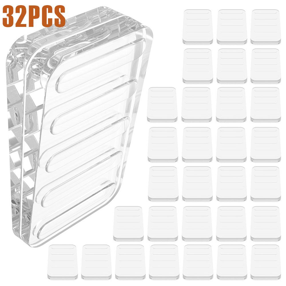 32 Pcs Anti Slip Furniture Pads Clear PU Furniture Shim Table Leveling Shim Door Stopper Multi purpose Furniture Stabilizer Pad