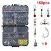Sinker Weights Sinker Swivels Hooks Jig Hook Tackle 160pcs Kit Fishing Tool Fishing Tackle Boxes
