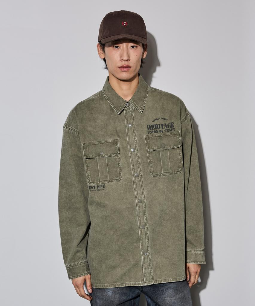 BUCKAROO Pigment Shacket Dark Khaki