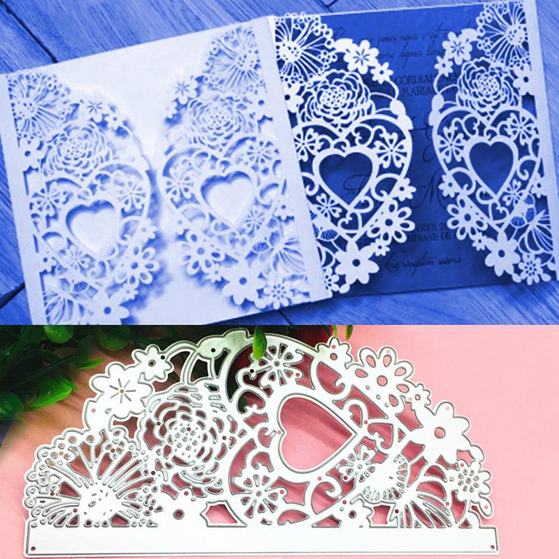 Кружевная карта любви, металлический трафарет, тиснение, вырубные штампы для Diy, скрапбукинг, бумажные штампы для тиснения карт, ремесленный декор